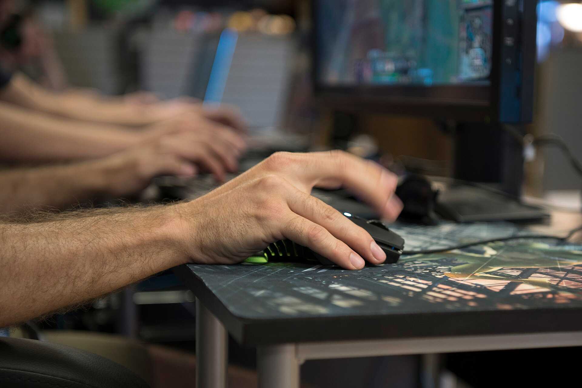 Players competing at an esports gaming tournament