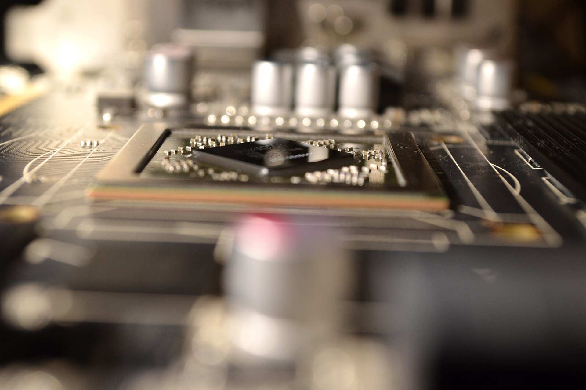 Close-up of a desktop graphics card