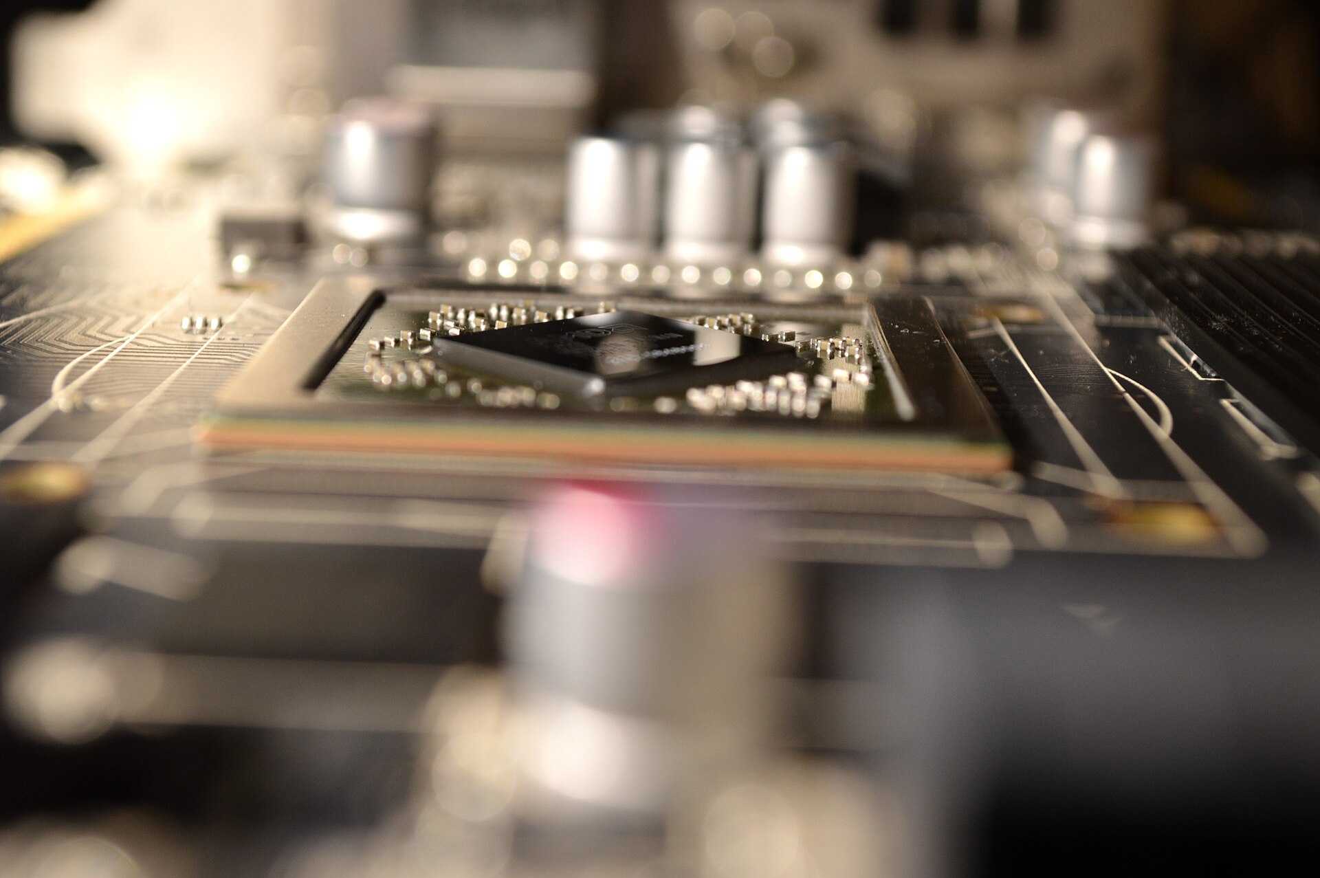 Close-up of a desktop graphics card
